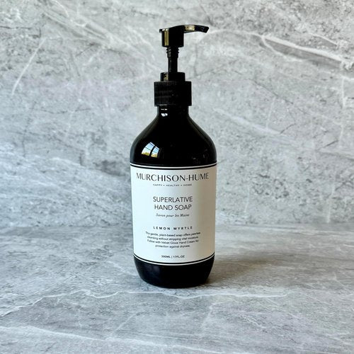 Murchison-Hume Lemon Myrtle Hand Soap - Plant-Based Formula with Refillable Pump | Soft, Hydrated Hands | 16 fl oz