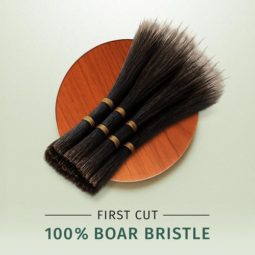 SHASH 100% First Cut Boar Bristle Hair Brush - Ideal for Fine to Thin Hair, Naturally Conditions & Improves Texture, Medium Size