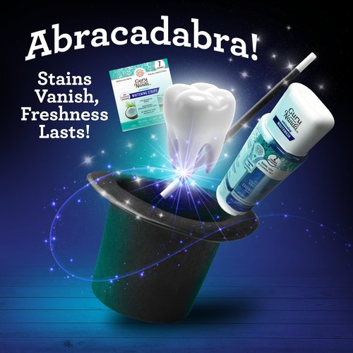 GuruNanda Whitening Wonder Duo, Dual Barrel Oxyburst Whitening Mouthwash 20 Oz & Teeth Whitening Strips with No Slip, Dry Strip Tech, 7 Day Treatments