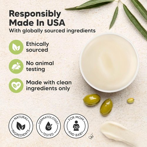 Skiennix Organic Nipple Butter - Natural Relief for Cracked Sore Nipples | 100% Safe Nursing Cream, 2oz