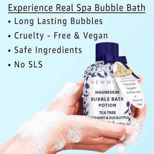 Regine Switzerland Magnesium Bubble Bath - Long-Lasting Foam for Sore Muscle Recovery | Relaxing Tea Tree & Eucalyptus