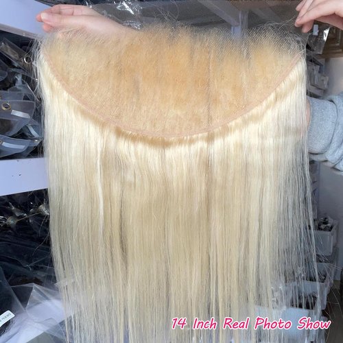 13x4 Lace Frontal Only Human Hair Honey Blonde 613 Color 13x4 Transparent Lace Frontal Closure Pre Plucked Invisible Hiar Knots 150% Brzilian Virgin Human Hair Blonde 613 14 Inch 13x4 Frontal Only