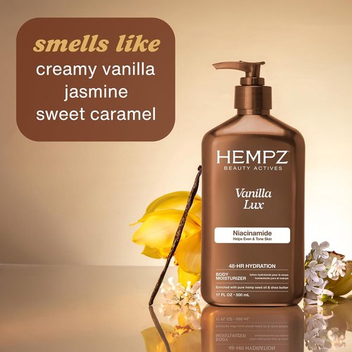 Hempz Vanilla Lux Body Moisturizer - Nourishing Formula for Soft Skin | 17 oz