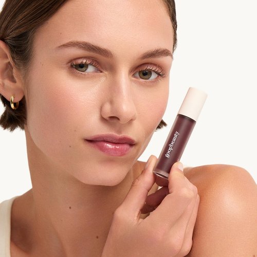 goop Beauty Hydra-Barrier Gel Gloss | Hydrating Lip Gloss to Moisturize & Plump Lips | Hyaluronic Acid & Vitamin E | Glaze - Palest Clear Pink | 0.13 oz