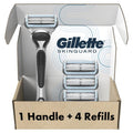 Gillette SkinGuard Razors, 1 Gillette Razor, 4 Razor Blade Refills, Designed for Men with Skin Irritation, Razor Bumps, and Sensitive Skin