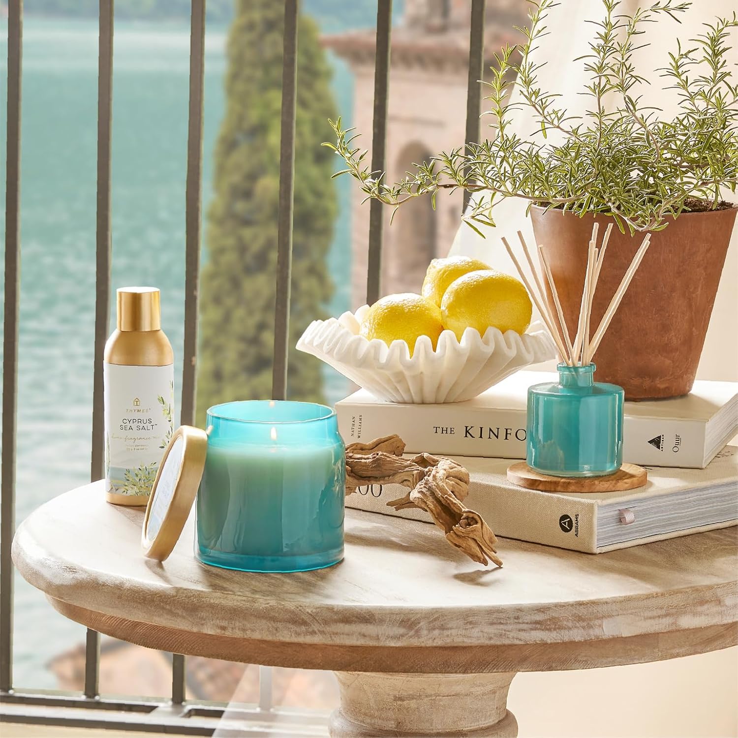 Thymes Cyprus Sea Salt Home Fragrance Mist - Refreshing Scent for a Relaxing Atmosphere | 3.0 oz