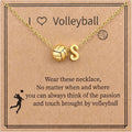 Volleyball Initial Necklace by [Brand Name] - Personalized A-Z Letter Design | Perfect Gift for Volleyball Lovers