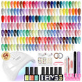 phoenixy Gel Nail Polish Kit with U V Light 64 Pcs Gel Nail Set 45 Rainbow Colors Nail Polish Set Base Coat & 4 Effects Top Coat Manicure Tools Complete Nail Kit Gifts for Women Girls