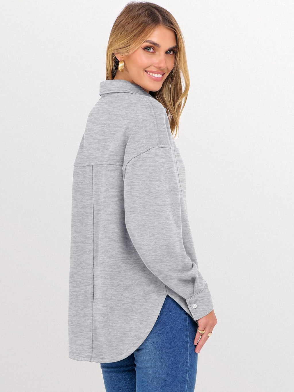 ANRABESS Oversized Sweatshirt for Women - Casual Long Sleeve Tunic with Side Slit & Button Detail | Fall 2025 Fashion