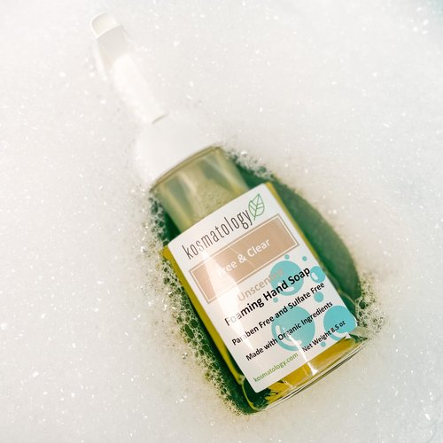 kosmatology Free & Clear Organic Foaming Hand Soap | Moisturizing Hand Wash | Clean Ingredients, Free of Artificial Scent and Essential Oils | 8.5 oz