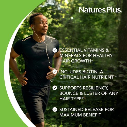 NaturesPlus Ultra Hair Tablets - Supports Healthy Hair Growth for Men & Women | 90 Sustained Release Tablets (Pack of 2)