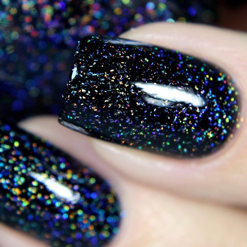 ILNP Cityscape - True Black Holographic Jelly Nail Polish | Long-Lasting, Chip Resistant, 12ml
