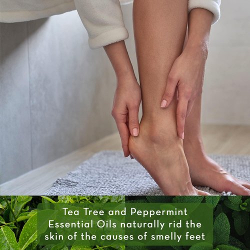 Pure Body Naturals Tea Tree Oil Foot Scrub, 12 ounces - Cleanses and Exfoliates - Attacks the Cause of Smelly Feet - Great for Athletes