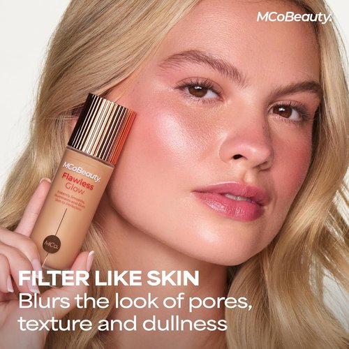 MCoBeauty Flawless Glow Luminous Skin Filter - 4-in-1 Primer, Highlighter & Foundation Booster - Fair Tint, Vegan & Cruelty-Free