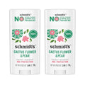 Schmidt's Aluminum-Free Vegan Deodorant Cactus Flower & Pear with 24-Hour Odor Protection, 2 Count for Women and Men, Natural Ingredients, Cruelty-Free, 2.65 oz