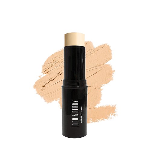 Lord & Berry PERFECT SKIN Smooth Creamy Natural Look Foundation Stick, Soft Matte Finish with Oak Stem Cells, Olive Oil, Argon Oil, Hyaluronic Acid and Vitamin E, Natural Ivory