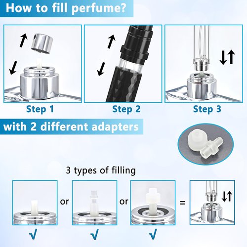 Qavhun Travel Perfume Atomizer Bottle Refillable - 5ml Leakproof Fragrances Perfume Atomizer, Portable Perfume Sprayer, Perfume Refillable Bottle for Traveling (Black)