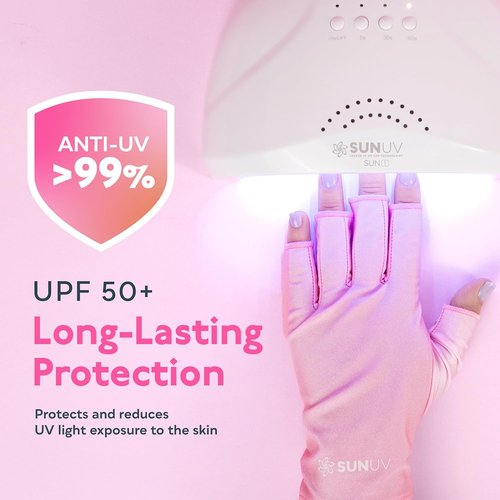 SUNUV LED Gloves - Professional UV Protection for Gel Nails | UPF 50+ Anti-UV, Ideal for Nail Techs