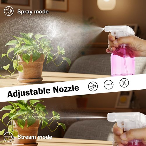 Hethyo Glass Spray Bottles with Silicone Sleeve 16.9oz 2 Pack Empty Spray Bottle for Hair Mist/Stream Spraying Refillable Containers for Cleaning Solutions, Plants (Gradient)