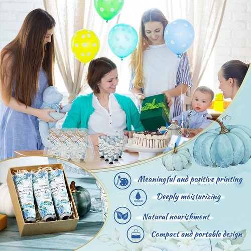 Dansib 48 Sets Thanksgiving Fall Hand Cream Bulk a Little Pumpkin Baby Shower Hand Cream Gifts Baby Shower Party Favors for Guests Travel Size Lotion for Autumn Party Supplies(Blue Pumpkin)
