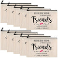 Saintrygo 10 Pieces Friendship Gifts for Women Good Friend Cosmetic Bags Funny Long Distance Friendship Makeup Bags Christmas Gift Travel Toiletry Makeup Zipper Pouch for BFF Soul Sister(Heart Style)
