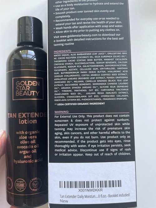 **Tan Extender Daily Moisturizer by [Brand Name] - Organic Oils & Hyaluronic Acid for Longer-Lasting Tan | 8 fl. oz.**