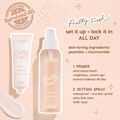 ColourPop Pretty Fresh Airbrush Makeup Primer - Hydrating Gel-Cream Formula with Peptides & Niacinamide - 1 Fl Oz