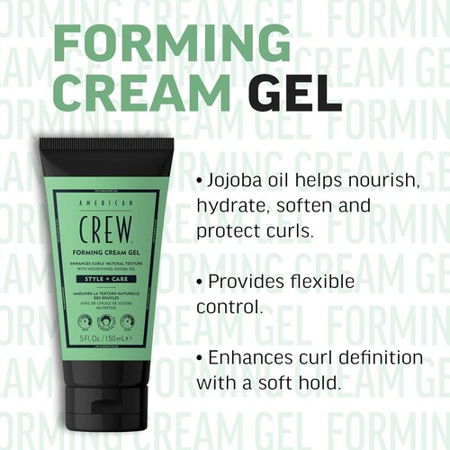 American Crew Forming Cream Gel - Hybrid Curl Defining Hair Cream for Men, Medium Hold, 5 fl oz