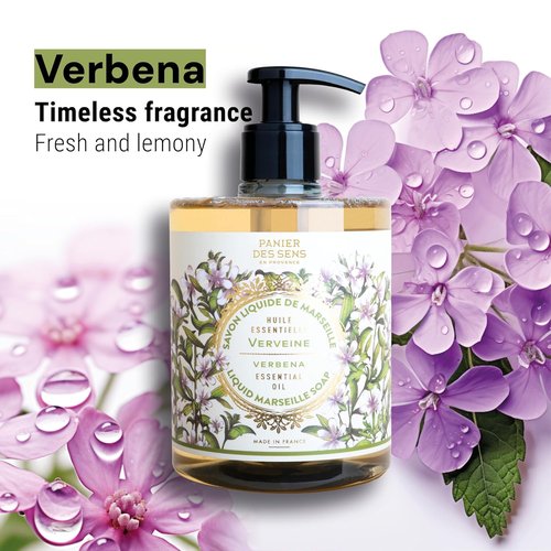 Panier des Sens - Fresh Verbena Hand Soap - Moisturizing & Refillable - 97% Natural Ingredients - 16.9 Fl Oz
