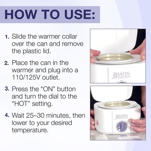 Satin Smooth Professional Single Wax Warmer for Hair Removal – SSW12C, Compact Wax Heater with Adjustable Temperature Control, Ideal for All Waxing Types