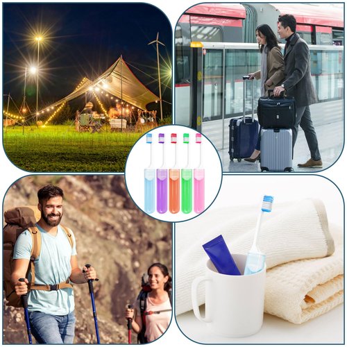 Travel Size Toothbrush Bulk Disposable Toothbrushes Individually Wrapped ,Mini Toothbrush With Toothbrush Cover Folding Toothbrushes Camping Toothbrush for Camping,Hiking,Traveling,School (30)