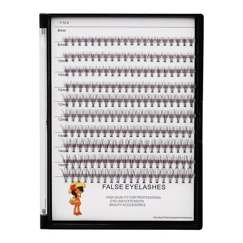 Bodermincer Large Tray 20D Cluster 0.07C,10 Lines,8-10-12-14mm Mixed,10-12-14-16mm Mixed,Natural Long Individual Flare Lashes Cluster False Eyelashes (10D 8-10-12-14mm Mixed)