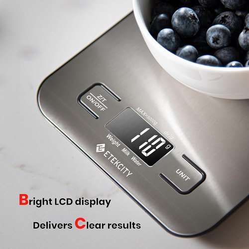Etekcity Digital Food Kitchen Scale - Accurate Grams & Ounces for Weight Loss & Meal Prep | Medium 304 Stainless Steel
