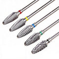 5PCS Nail Drill Bits, FORTMATE Multi-function Professional Tungsten Nail File Bits, 3/32 Inch Nail Art Tools for Acrylic Nails Tech,Manicure Pedicure Shapen Remove Tools
