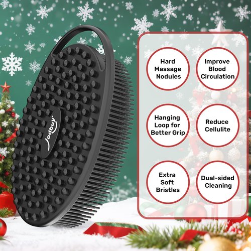 JODBUY Silicone Body Scrubber - Perfect Christmas Stocking Stuffers for Men, Women, Kids & Teens| Bulk Stocking Stuffers Gift Idea, Exfoliating Bath Brush, Fun Stocking Stuffers Candy Alternative 2025