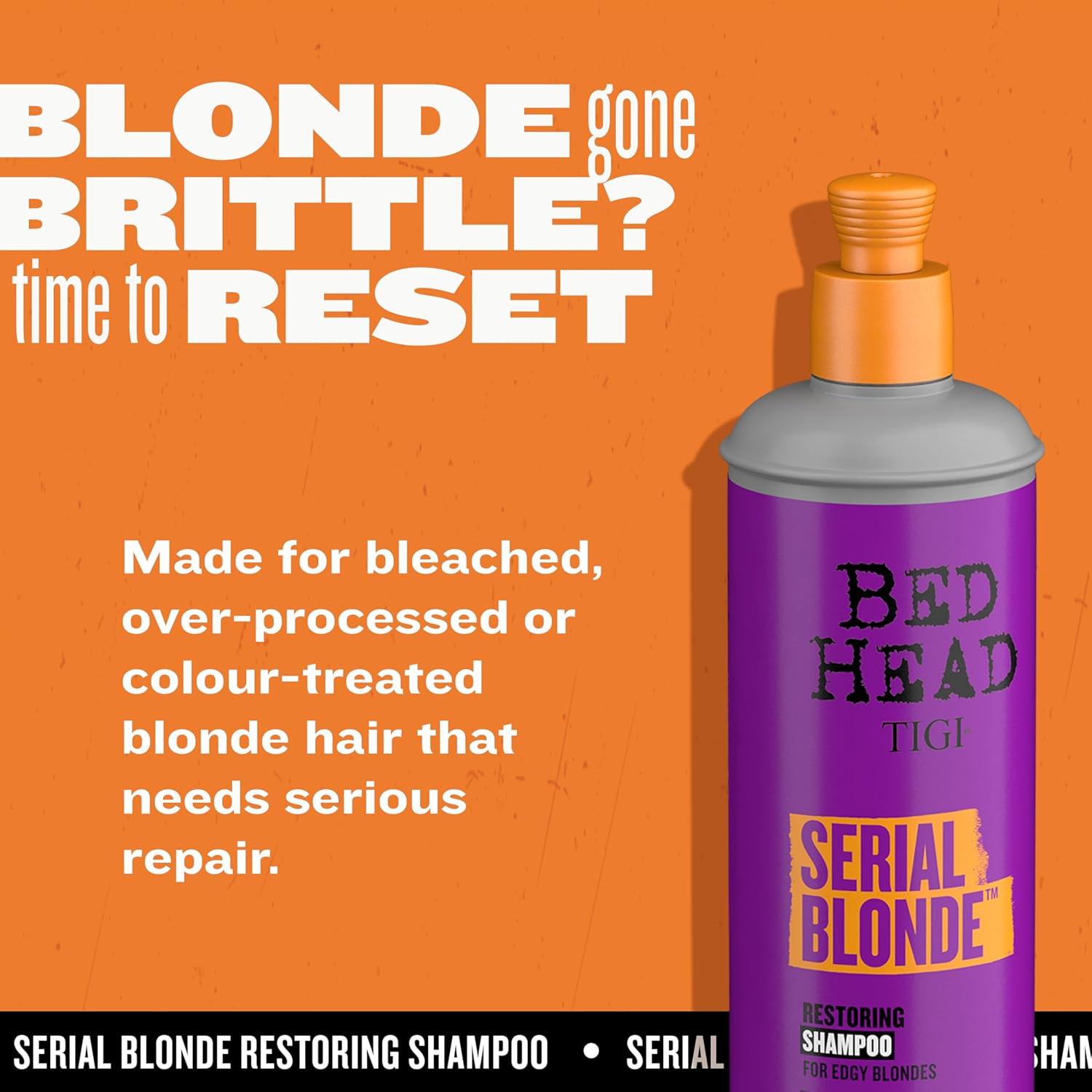 TIGI Bed Head Serial Blonde Shampoo - Restores Damaged Blonde Hair with Hydrolyzed Keratin | 20.29 fl oz