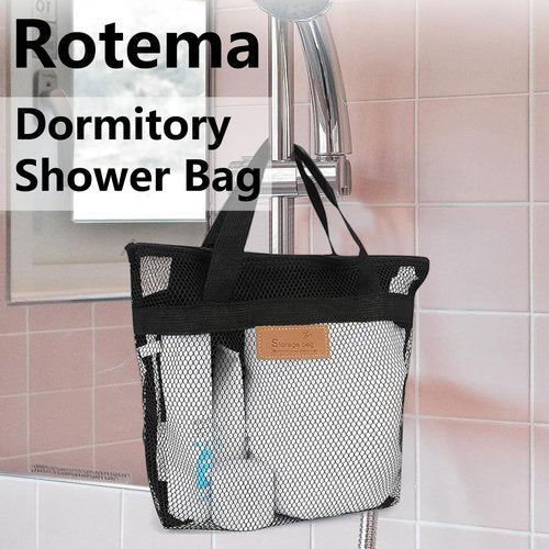 Rotema 2026 Spring Women's Gifts Shower Caddy,College Supplies,Portable Shower Bag,Everyday Household Dorm Essentials,Shower Basket for Toiletries(Black,Pack of 2)