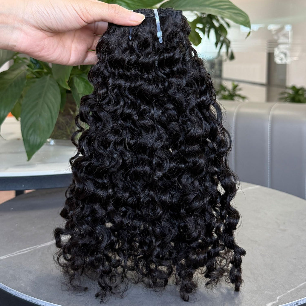 VIPbeauty Burmese Curly Human Hair Bundles One Curly Bundles Unprocessed 3C4A Burmese Raw Hair Extension Real Human Hair 16A Natural Color Spiral Hair Weft Extensions Quick Weave Bundle 14 Inch