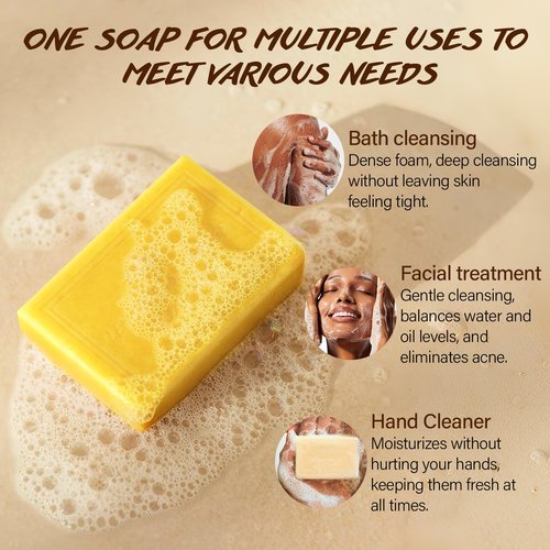 Natural Bar Soap Set for Men Women 6pcs Organic Soap with Plant Extracts for Body Face Hand Christmas Birthday Thanksgiving Mother's Day Gifts Tea Tree Almond Lemon Lavender Bamboo Charcoal Mint