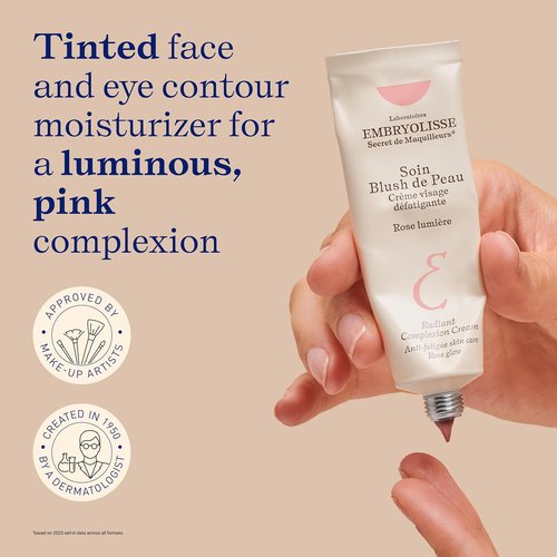 Embryolisse Radiant Complexion Cream - Illuminating Makeup & Moisturizer with Hyaluronic Acid, 1.01 Fl. Oz.