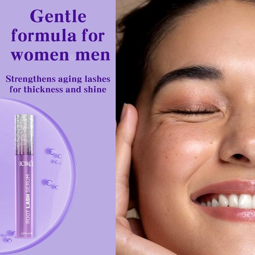 ICIKOL Eyelash Growth Serum, Advanced Lash Enhancing Treatment - Peptide & Vitamin Formula for Longger, Thicker and Fuller Looking Lashes, Vegan & Cruelty - Free for Sensitive Eyes, 8mL/ 0.27 fl oz