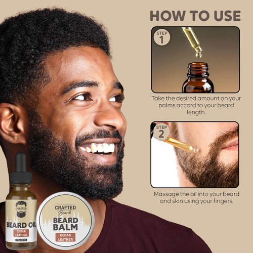 Beard Oil and Balm Set - Softer, Smoother, Moisturized Beard Care - Cedarwood Scent Gift for Men