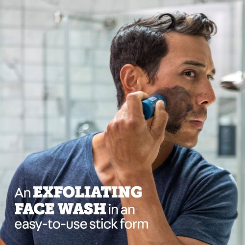 Oars + Alps Exfoliating Face Wash Stick - 2-in-1 Facial Cleanser & Exfoliant with Activated Charcoal | Travel Size 1.2 Oz