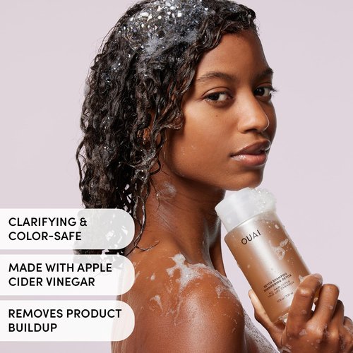 OUAI Hair Care Set - Clarifying Shampoo & Exfoliating Scalp Scrub - Deep Cleansing & Balancing - Hair Care Kit with Detox Shampoo & Travel Size Sugar Scrub for Scalp - Valentine's Day Gifts (2 Count)
