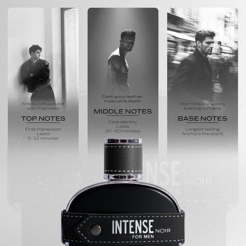 Sapil Intense Noir Eau de Parfum for Men - Long-Lasting Amber & Leather Fragrance - 100ml Bold Citrus Scent