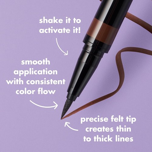 e.l.f. H2O Proof Eyeliner Pen - Waterproof, Long-Lasting, High-Pigmented Felt Tip Liner in Deep Brown | Vegan & Cruelty-Free