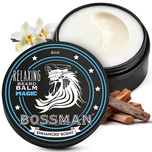 Bossman Relaxing Beard Balm for Men - Tames, Softens & Thickens with Magic Scent - Made in USA