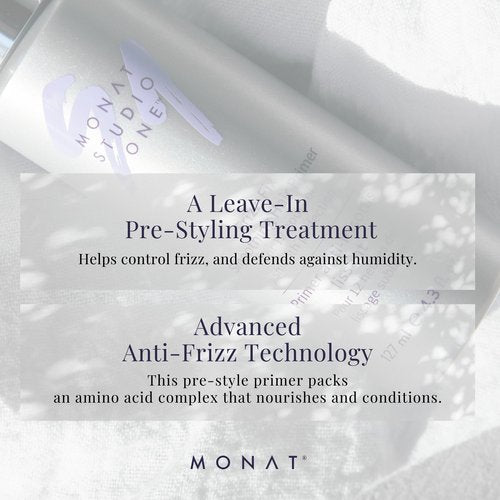 MONAT Studio One™ Frizz-Fix Leave-In Smoothing Hair Primer – Extended Style Duration – Easy Application – Daily Use – Color-Safe – Lightweight Formula