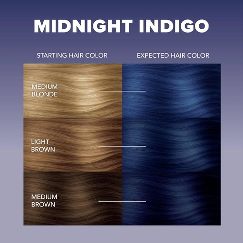 Splat Midnight Indigo Hair Color - Vegan & Cruelty-Free Semi-Permanent Dye, 6 Fl Oz
