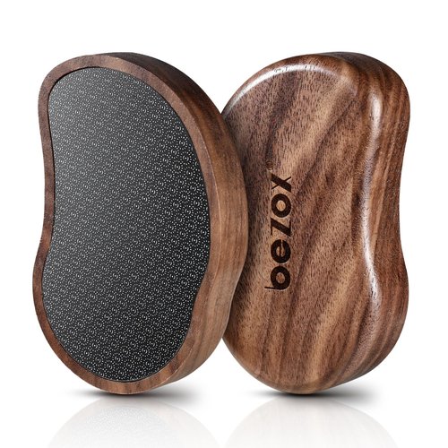 BEZOX Glass Foot File - Nano-Glass Pumice Stone Foot Scrubber, Heel File Callus Remover for Silky Smooth Feet, Portable Pedicure Tool for Summer & Vacation - Walnut Wood Handled